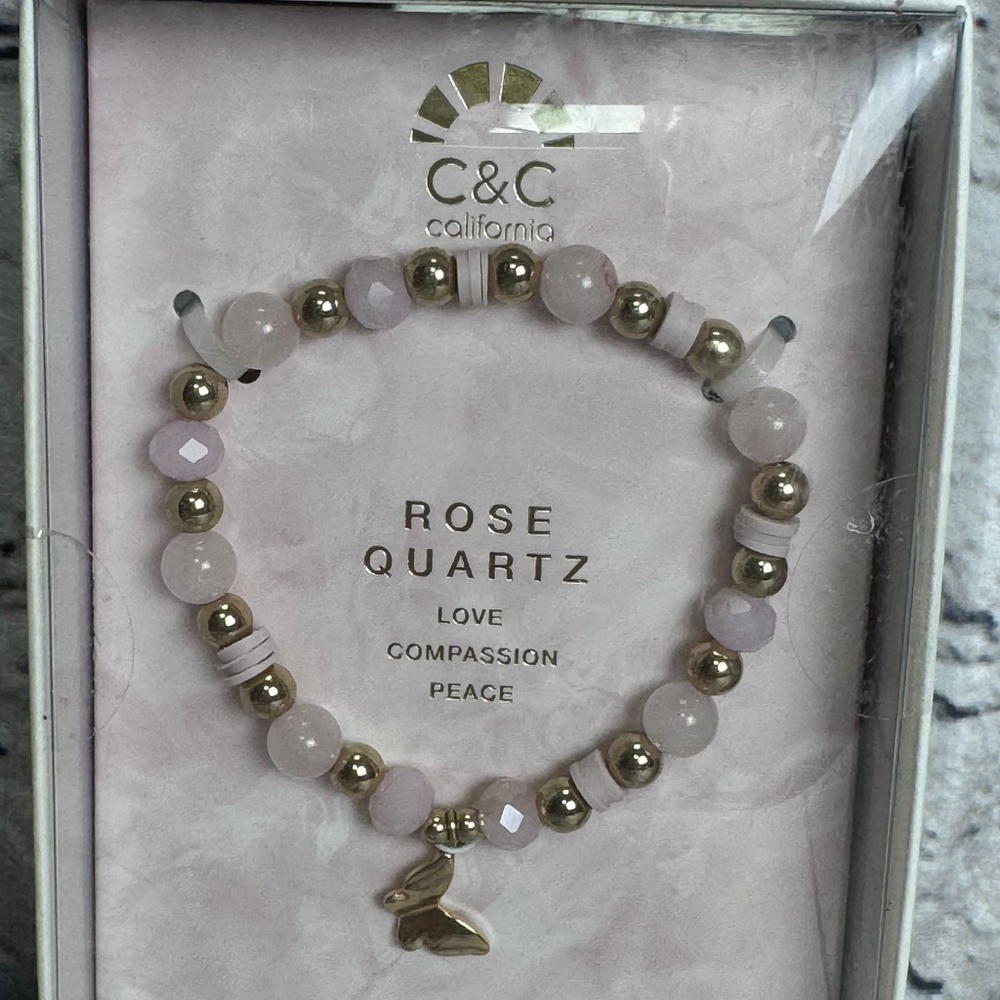 Brand New Rose Quartz Bracelet By C&C California